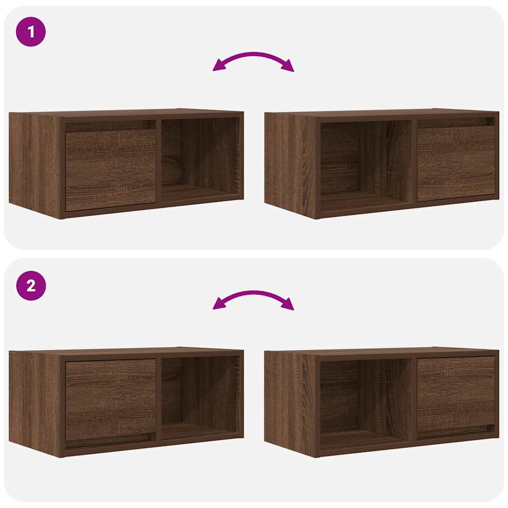 Tv-meubelen 2 st 60x31x25,5 cm bewerkt hout bruin eikenkleurig