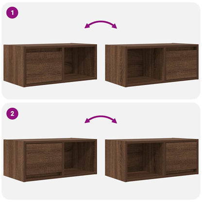 Tv-meubelen 2 st 60x31x25,5 cm bewerkt hout bruin eikenkleurig