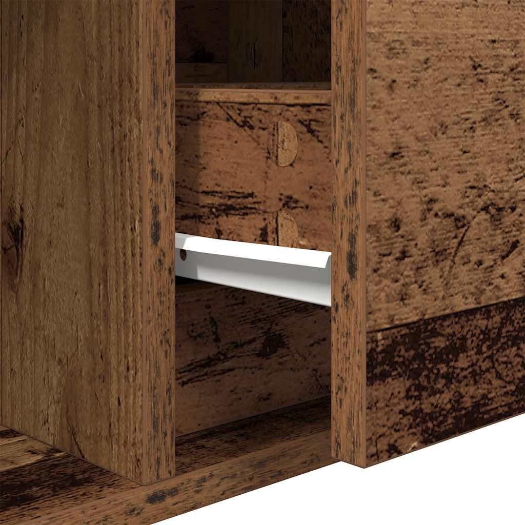TV-meubel 60x31x25,5 cm bewerkt hout oud houtkleurig