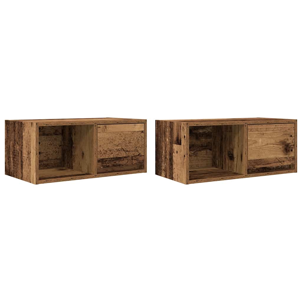 Tv-meubels 2 st 60x31x25,5 cm bewerkt hout oud houtkleurig