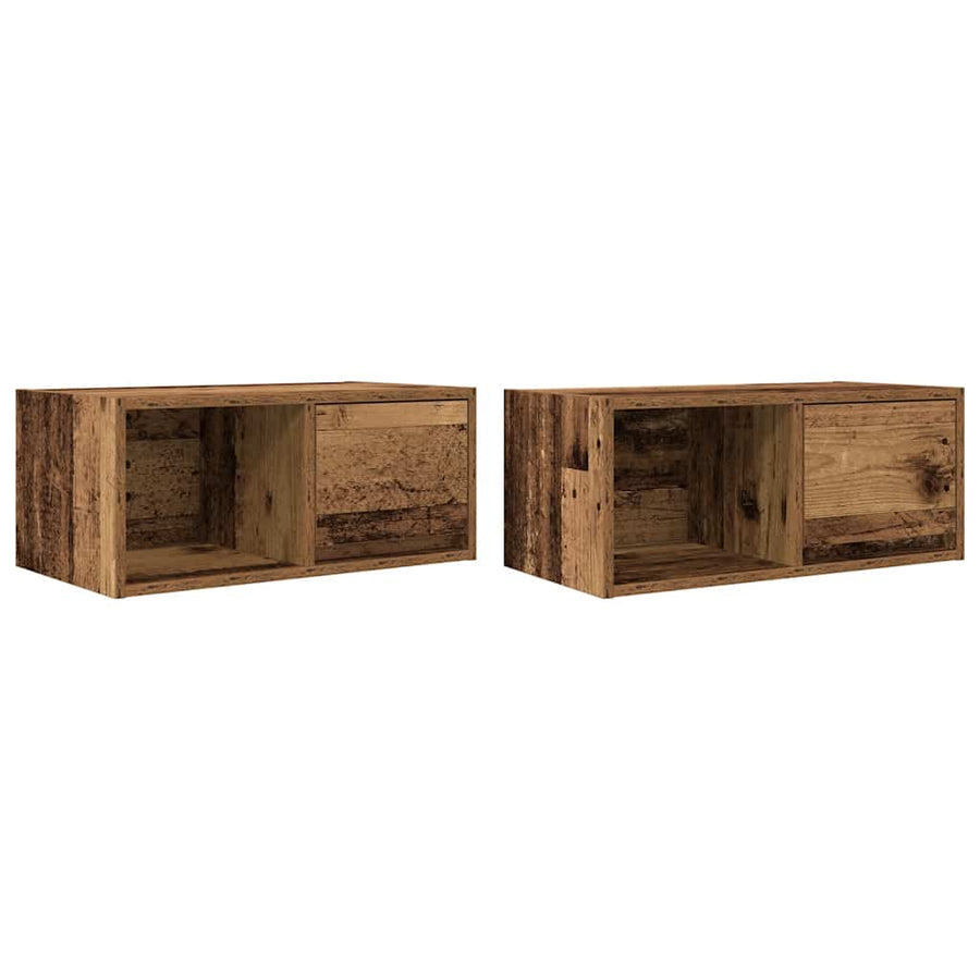 Tv-meubels 2 st 60x31x25,5 cm bewerkt hout oud houtkleurig