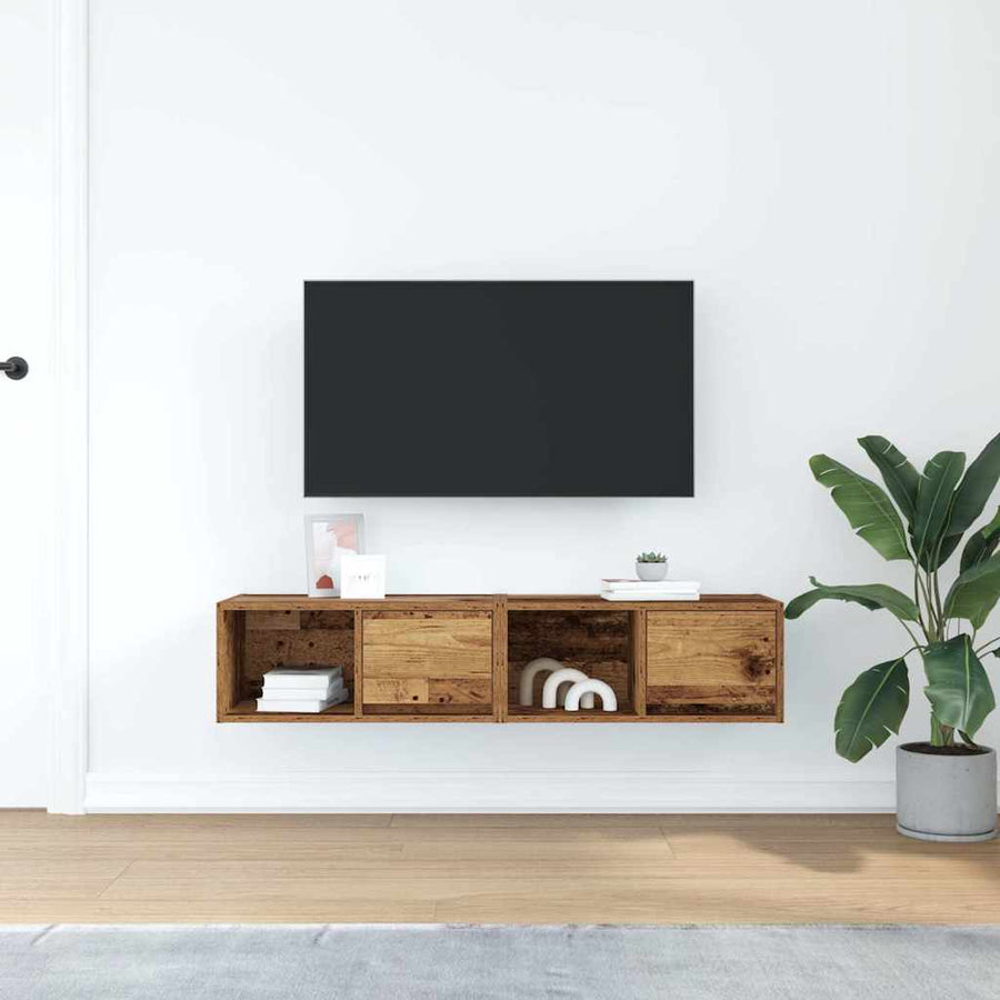 Tv-meubels 2 st 60x31x25,5 cm bewerkt hout oud houtkleurig