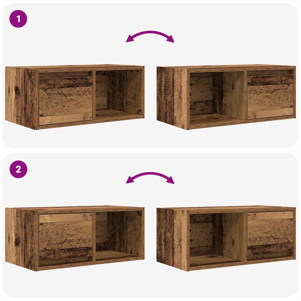 Tv-meubels 2 st 60x31x25,5 cm bewerkt hout oud houtkleurig