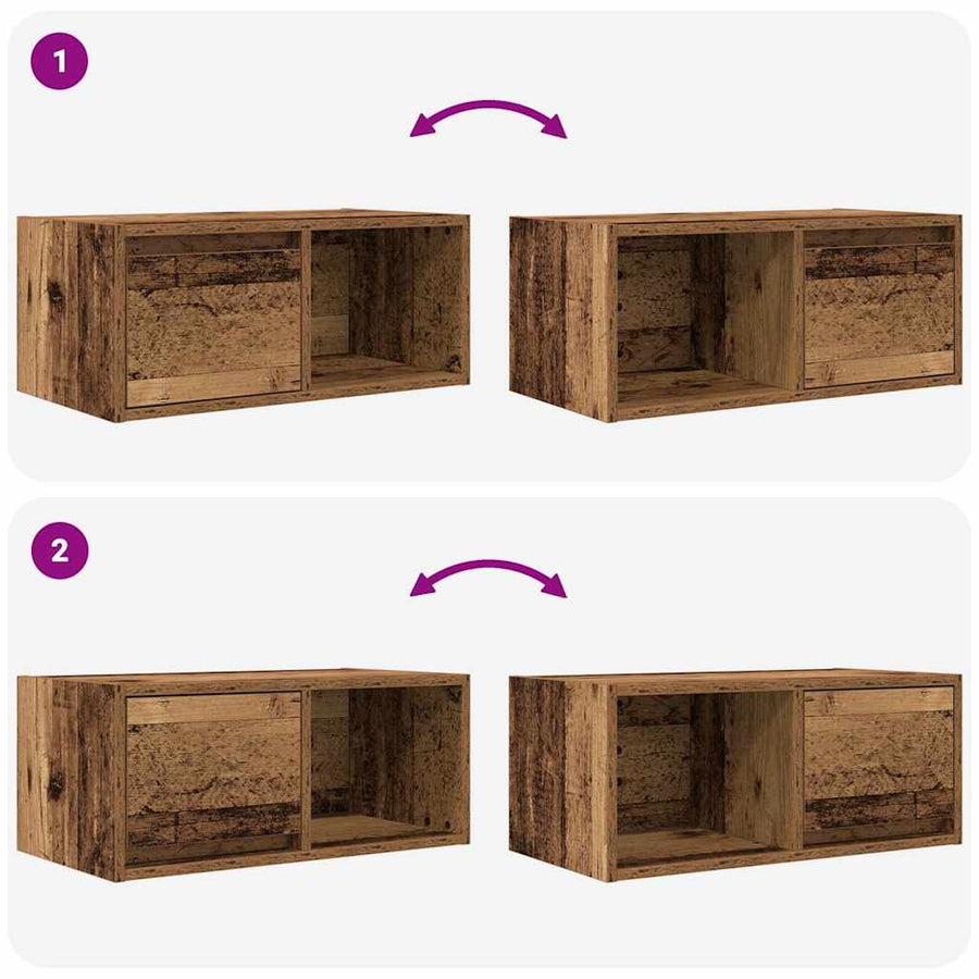Tv-meubels 2 st 60x31x25,5 cm bewerkt hout oud houtkleurig