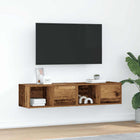 Tv-meubel 60x31x25,5 cm bewerkt hout oud houtkleurig (2 stuks)