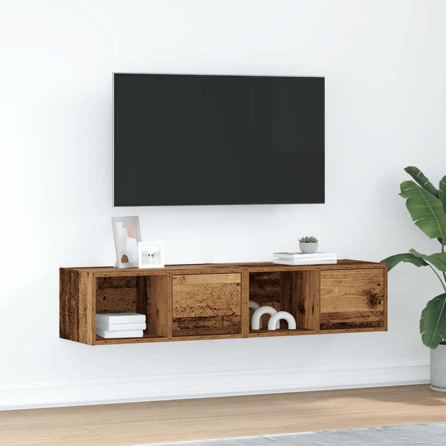 Tv-meubels 2 st 60x31x25,5 cm bewerkt hout oud houtkleurig