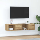 Tv-meubel 60x31x25,5 cm bewerkt hout eiken (2 stuks)