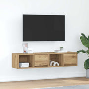 Tv-meubel 60x31x25,5 cm bewerkt hout eiken (2 stuks)