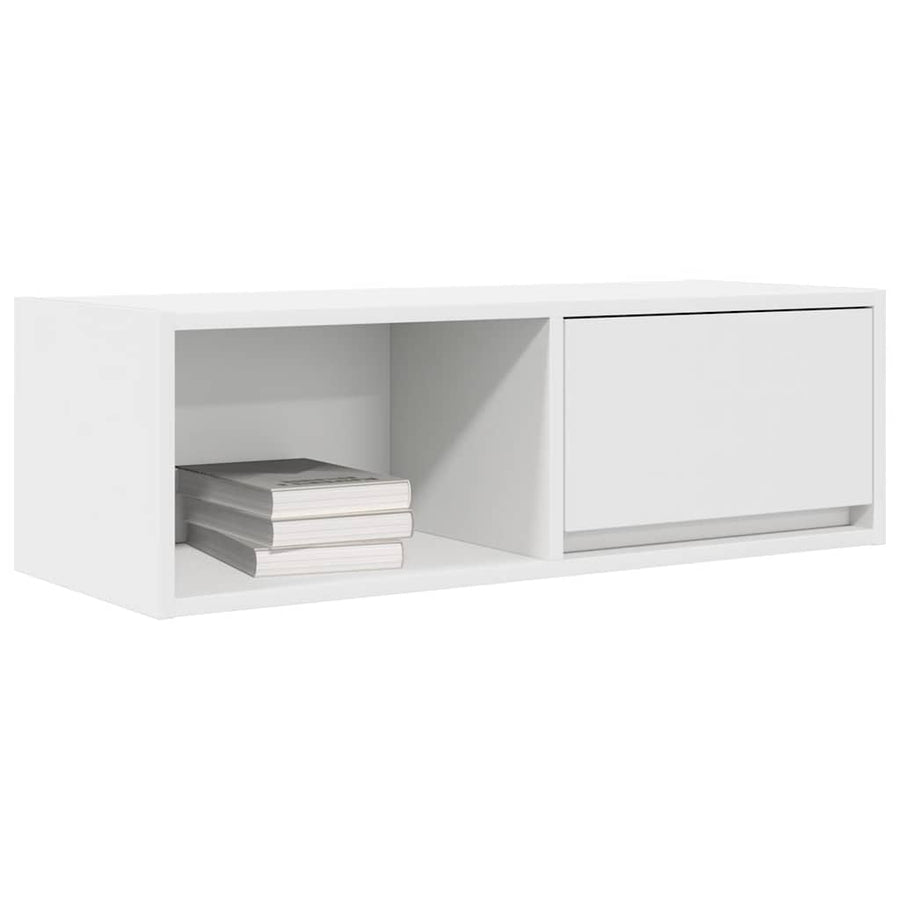 TV-meubel 80x31x25,5 cm bewerkt hout wit