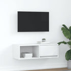 TV cabinet 80x31x25.5 cm engineered wood white