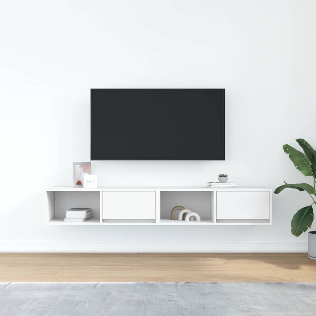 Tv-meubelen 2 st 80x31x25,5 cm bewerkt hout wit