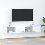 Tv-meubel 80x31x25,5 cm bewerkt hout wit (2 stuks)