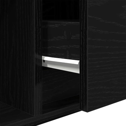 TV-meubel 80x31x25,5 cm spaanplaat zwart eikenkleurig