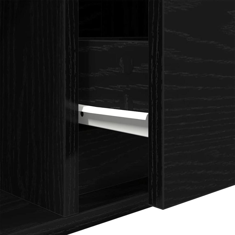 TV-meubel 80x31x25,5 cm spaanplaat zwart eikenkleurig