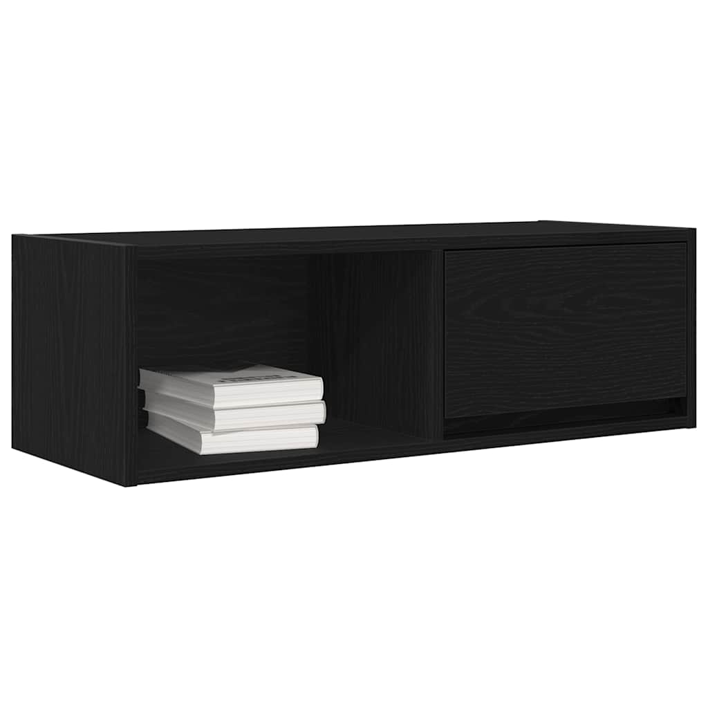 TV-meubel 80x31x25,5 cm spaanplaat zwart eikenkleurig