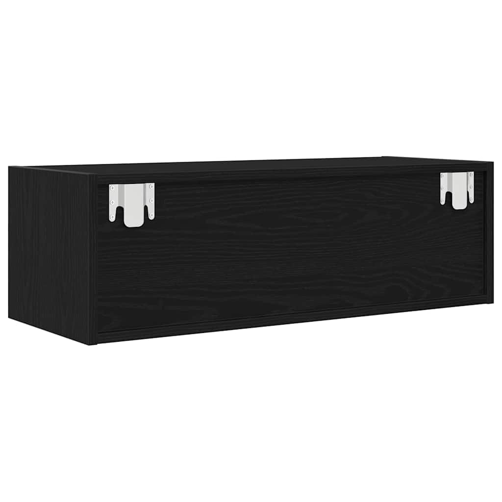 TV-meubel 80x31x25,5 cm spaanplaat zwart eikenkleurig