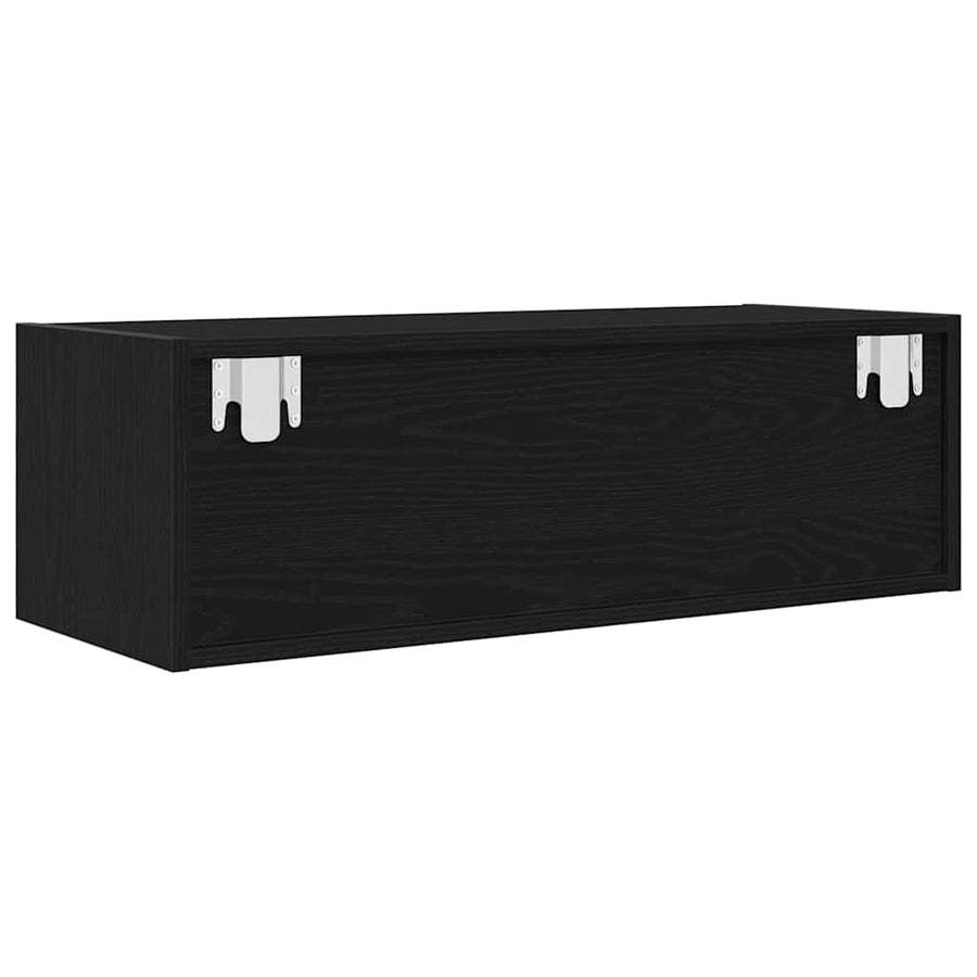 TV-meubel 80x31x25,5 cm spaanplaat zwart eikenkleurig