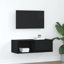 TV-meubel 80x31x25,5 cm spaanplaat zwart eikenkleurig
