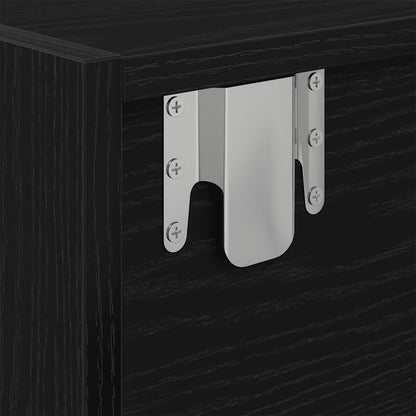 Tv-kasten 2 st 80x31x25,5 cm spaanplaat zwart eikenkleurig