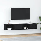 Tv-kasten 2 st 80x31x25,5 cm spaanplaat zwart eiken