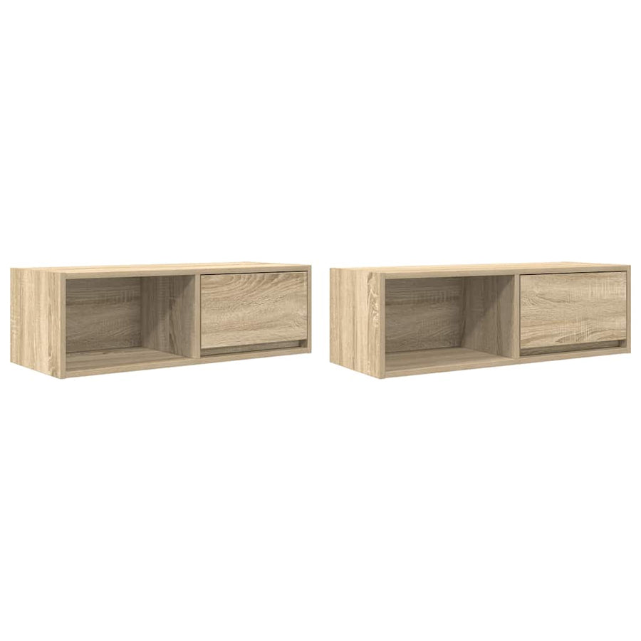 Tv-meubels 2 st 80x31x25,5 cm bewerkt hout sonoma eikenkleurig