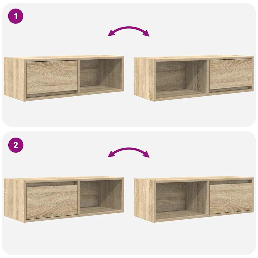 Tv-meubels 2 st 80x31x25,5 cm bewerkt hout sonoma eikenkleurig