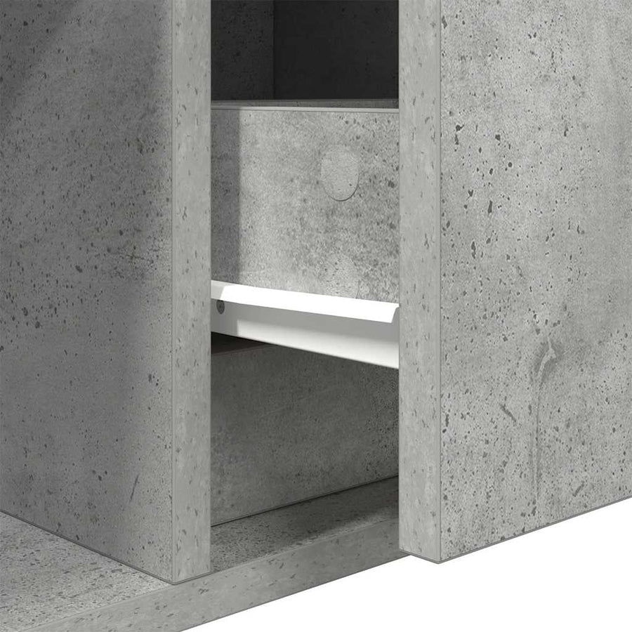 Tv-meubel 80x31x25,5 cm bewerkt hout betongrijs