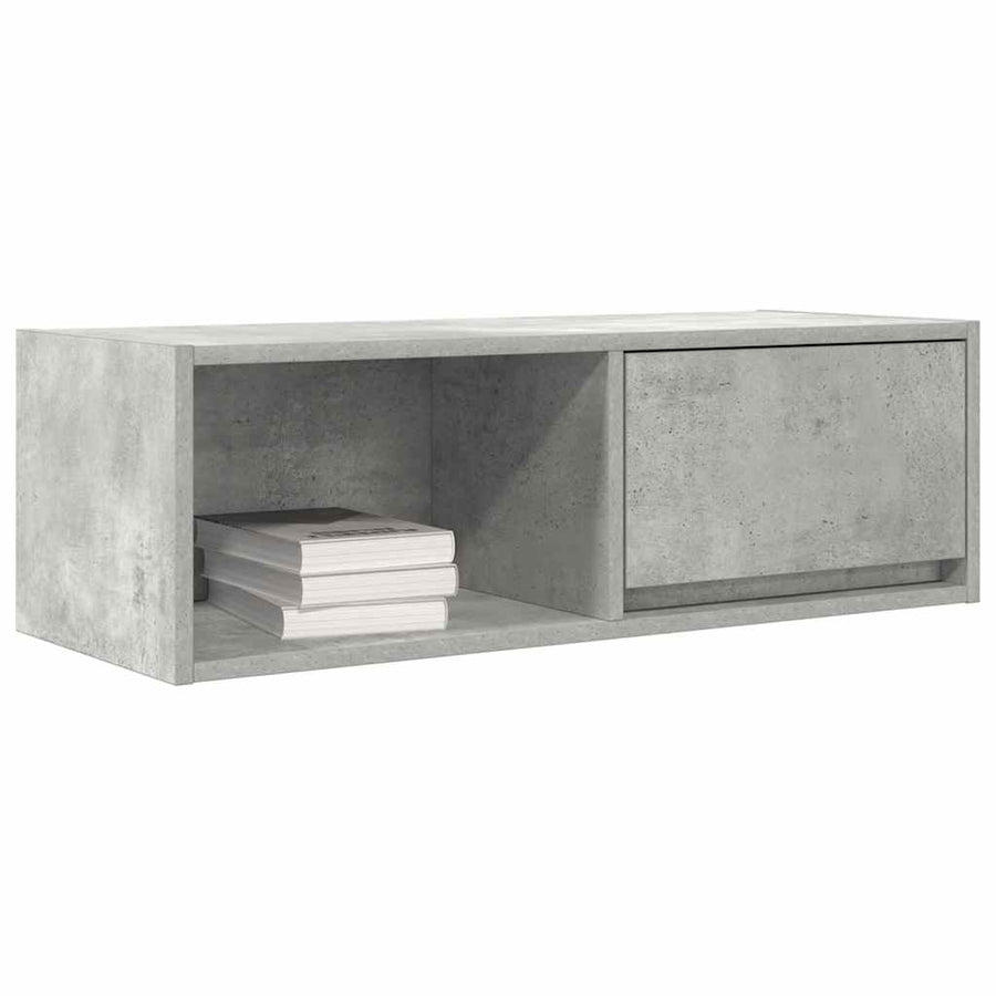 Tv-meubel 80x31x25,5 cm bewerkt hout betongrijs