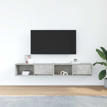 Tv-meubels 2 st 80x31x25,5 cm bewerkt hout betongrijs