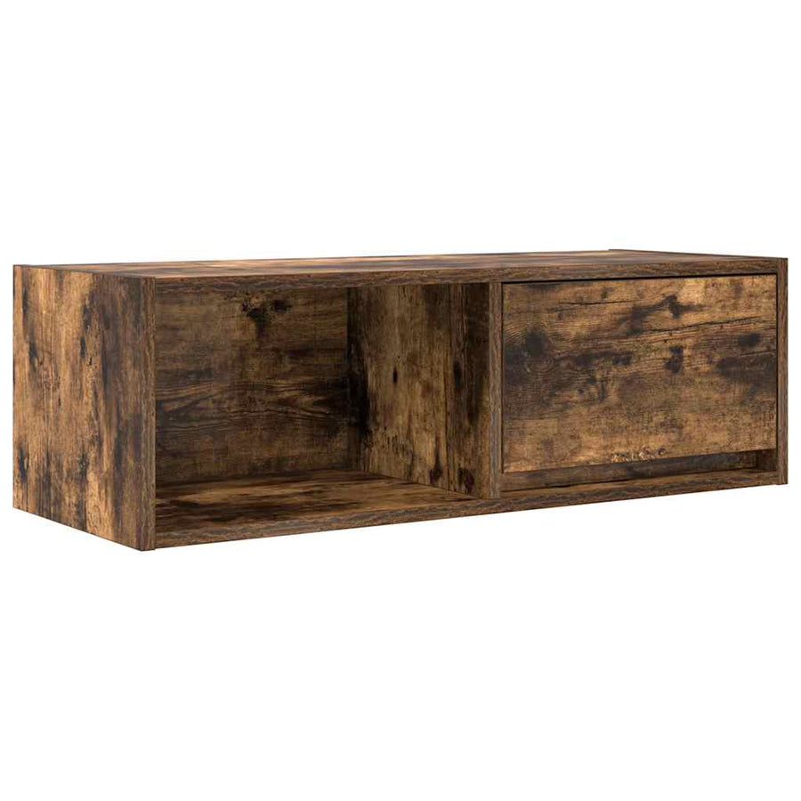 Tv-meubel 80x31x25,5 cm bewerkt hout gerookt eikenkleurig