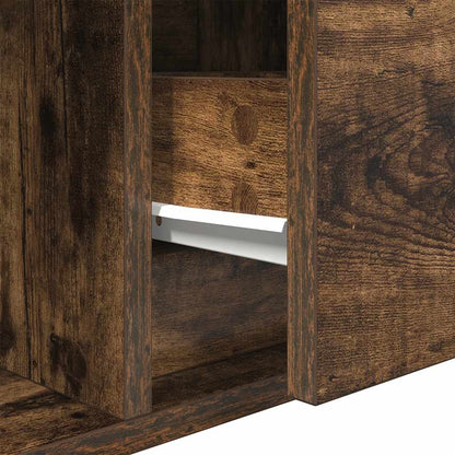 Tv-meubel 80x31x25,5 cm bewerkt hout gerookt eikenkleurig