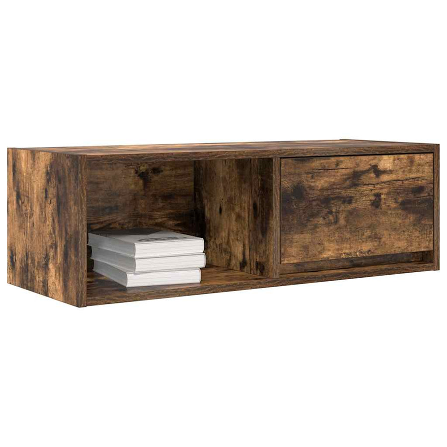 Tv-meubel 80x31x25,5 cm bewerkt hout gerookt eikenkleurig