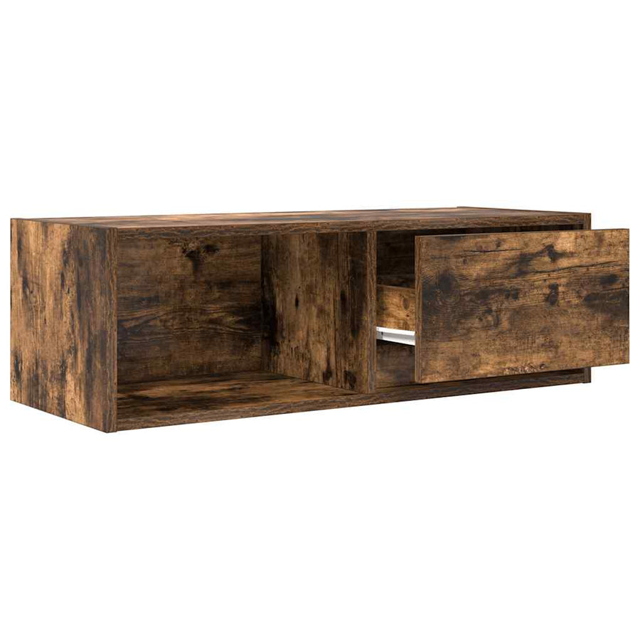 Tv-meubel 80x31x25,5 cm bewerkt hout gerookt eikenkleurig