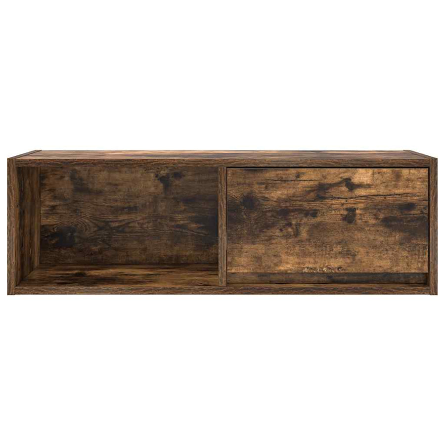 Tv-meubel 80x31x25,5 cm bewerkt hout gerookt eikenkleurig