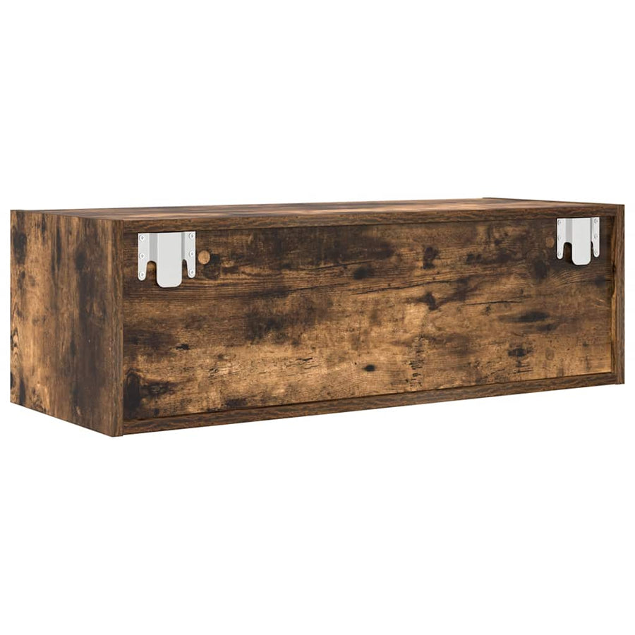 Tv-meubel 80x31x25,5 cm bewerkt hout gerookt eikenkleurig