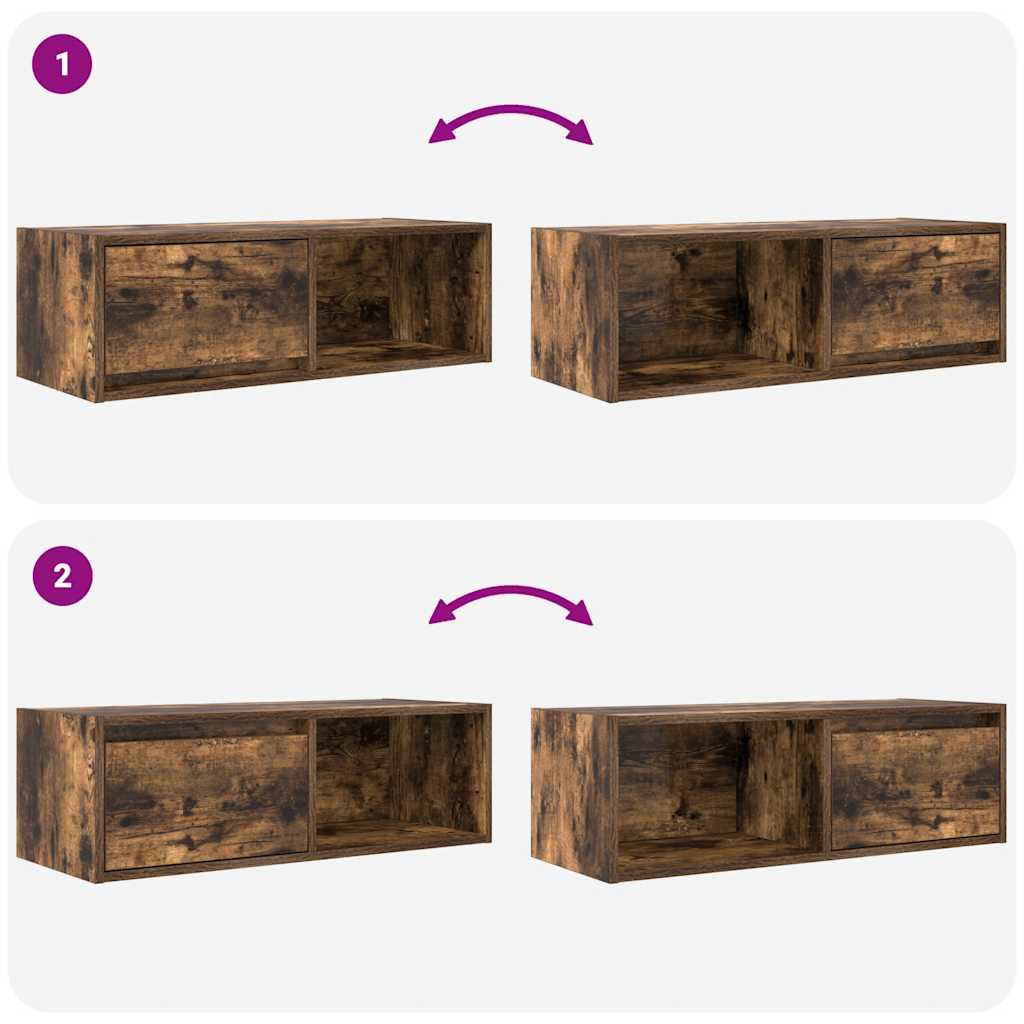 Tv-meubelen 2 st 80x31x25,5cm bewerkt hout gerookt eikenkleurig