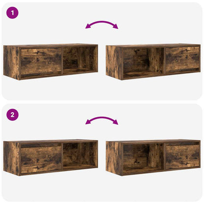 Tv-meubelen 2 st 80x31x25,5cm bewerkt hout gerookt eikenkleurig