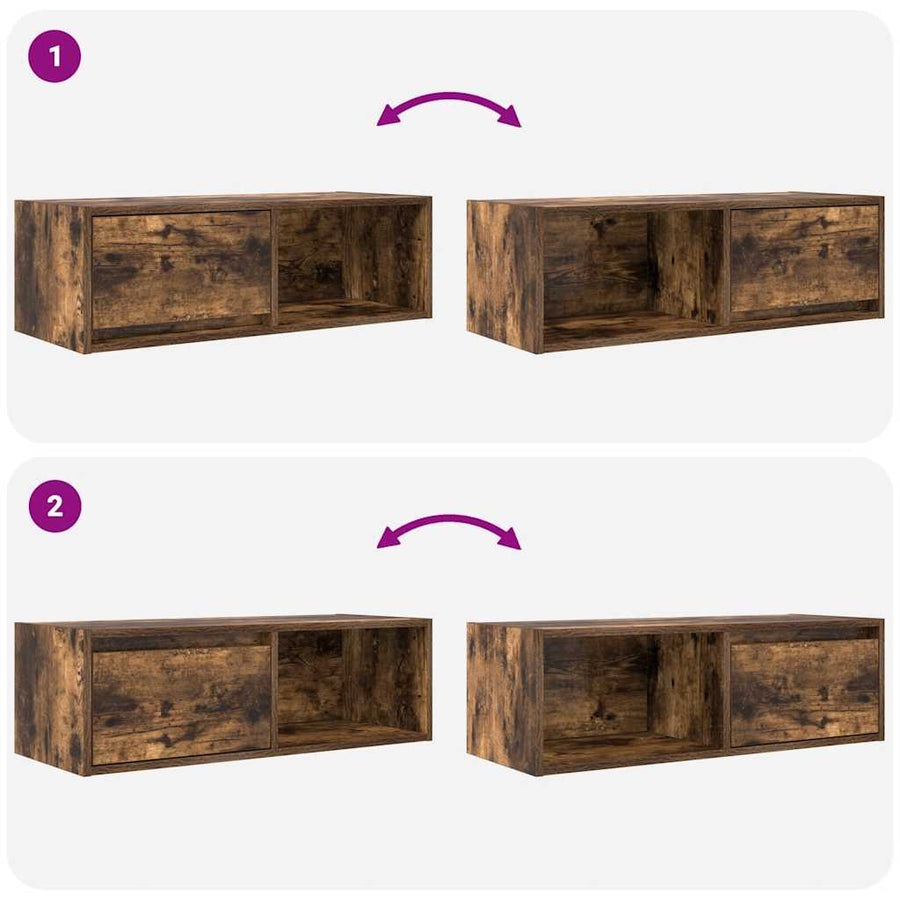 Tv-meubelen 2 st 80x31x25,5cm bewerkt hout gerookt eikenkleurig