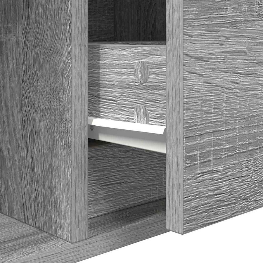 Tv-meubel 80x31x25,5 cm bewerkt hout grijs sonoma eikenkleurig