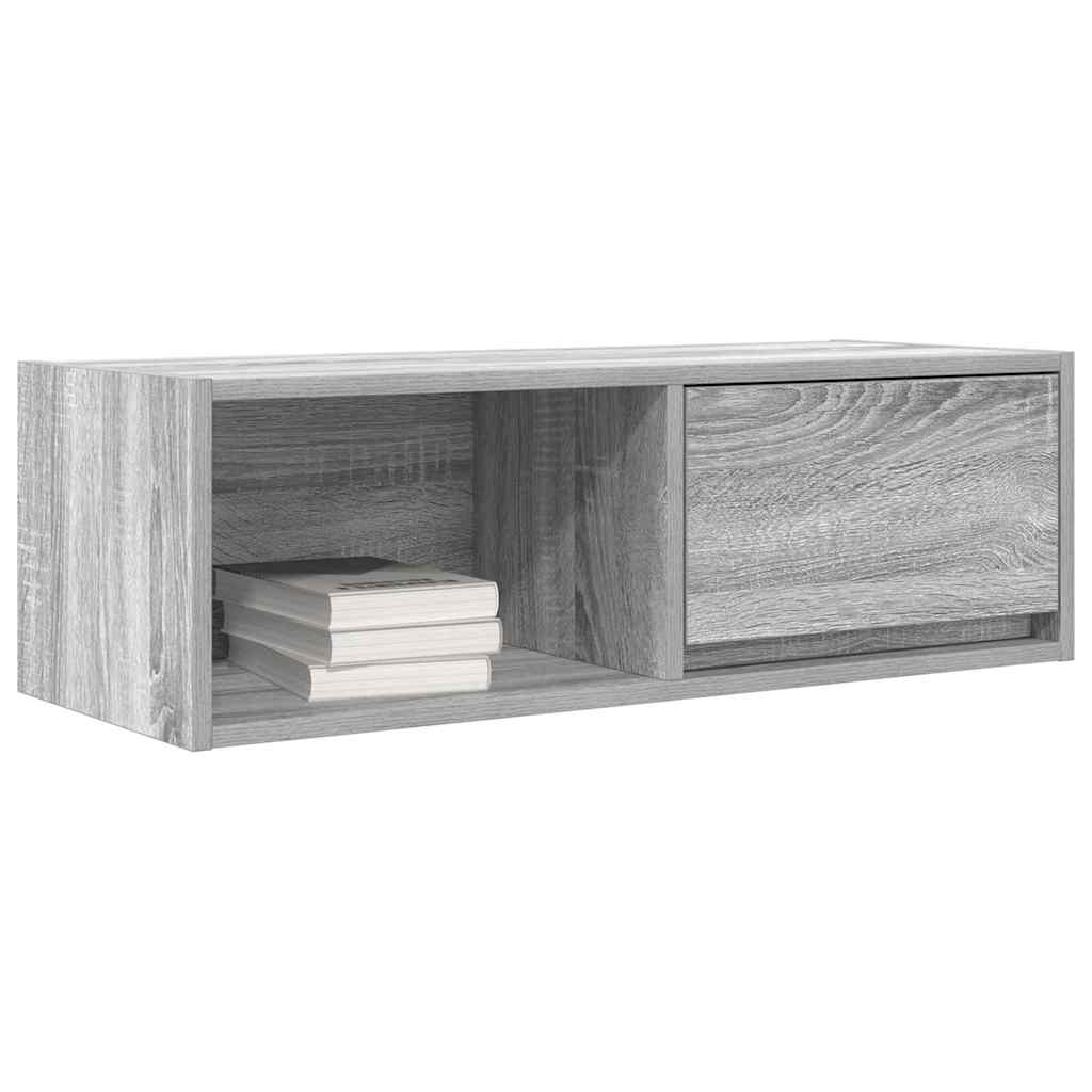 Tv-meubel 80x31x25,5 cm bewerkt hout grijs sonoma eikenkleurig