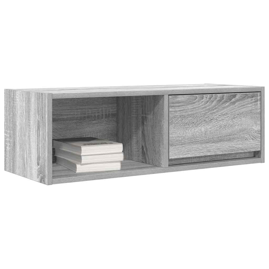 Tv-meubel 80x31x25,5 cm bewerkt hout grijs sonoma eikenkleurig