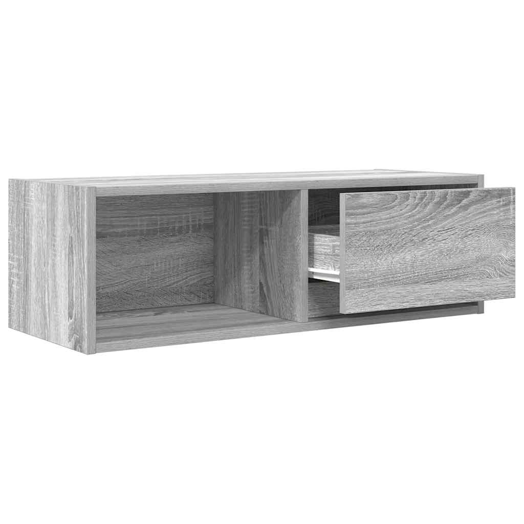 Tv-meubel 80x31x25,5 cm bewerkt hout grijs sonoma eikenkleurig
