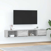Tv-meubel 80x31x25,5 cm bewerkt hout grijs