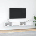 Tv-meubel 100x31x25,5 cm bewerkt hout wit 2 stuks