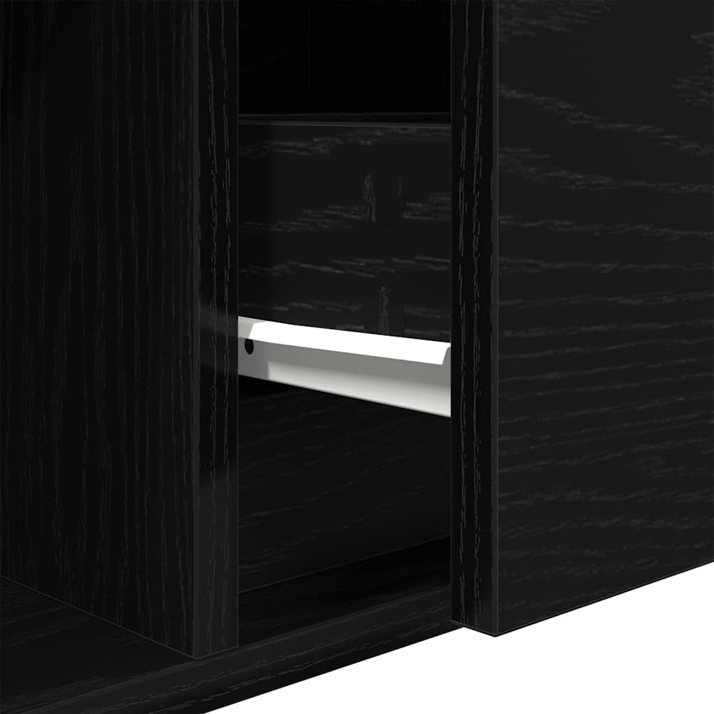 TV-meubel 100x31x25,5 cm spaanplaat zwart eikenkleurig