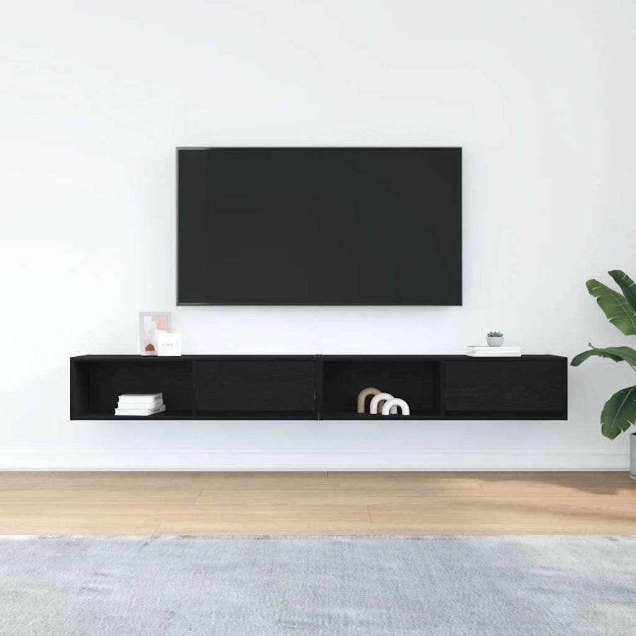 Tv-meubelen 2 st 100x31x25,5 cm bewerkt hout zwart