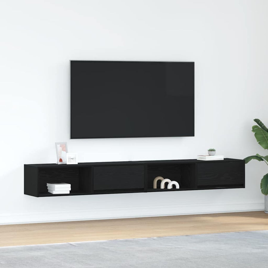 Tv-meubelen 2 st 100x31x25,5 cm bewerkt hout zwart