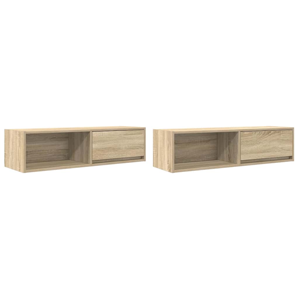 Tv-meubelen 2 st 100x31x25,5cm bewerkt hout sonoma eikenkleurig