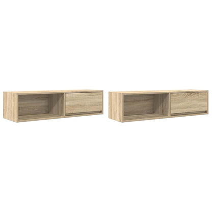 Tv-meubelen 2 st 100x31x25,5cm bewerkt hout sonoma eikenkleurig