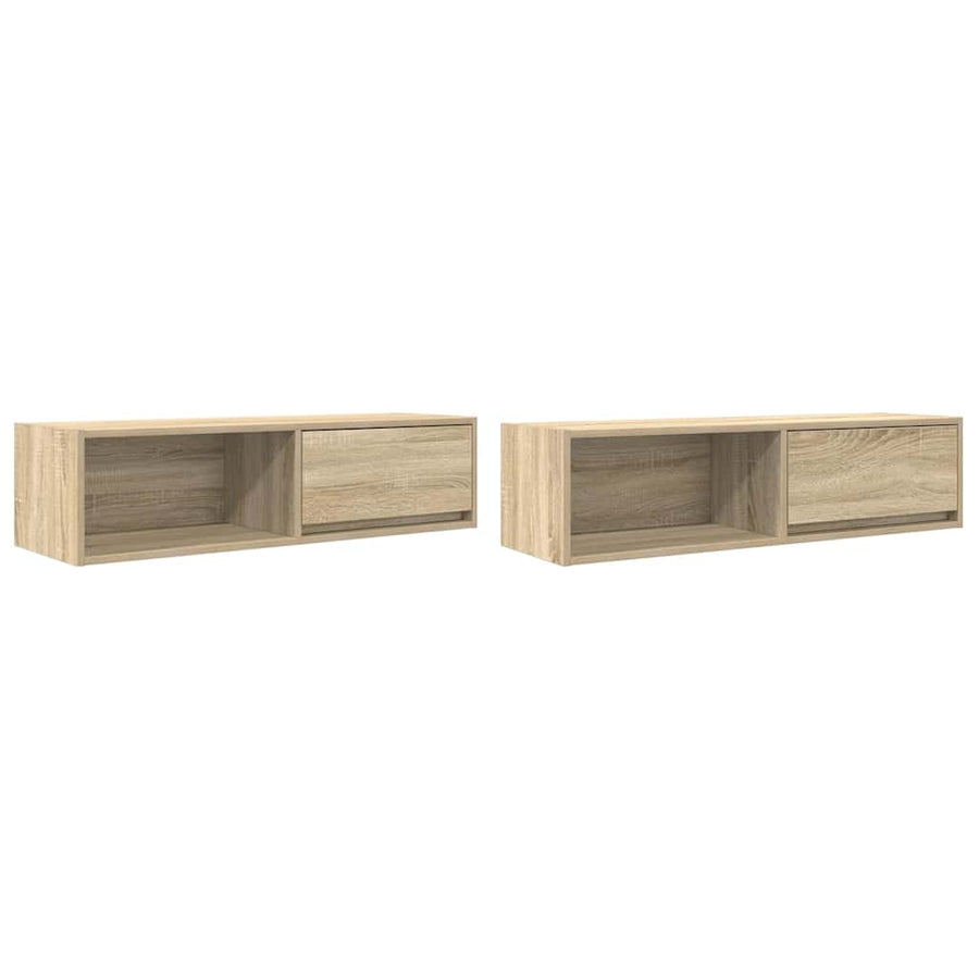 Tv-meubelen 2 st 100x31x25,5cm bewerkt hout sonoma eikenkleurig